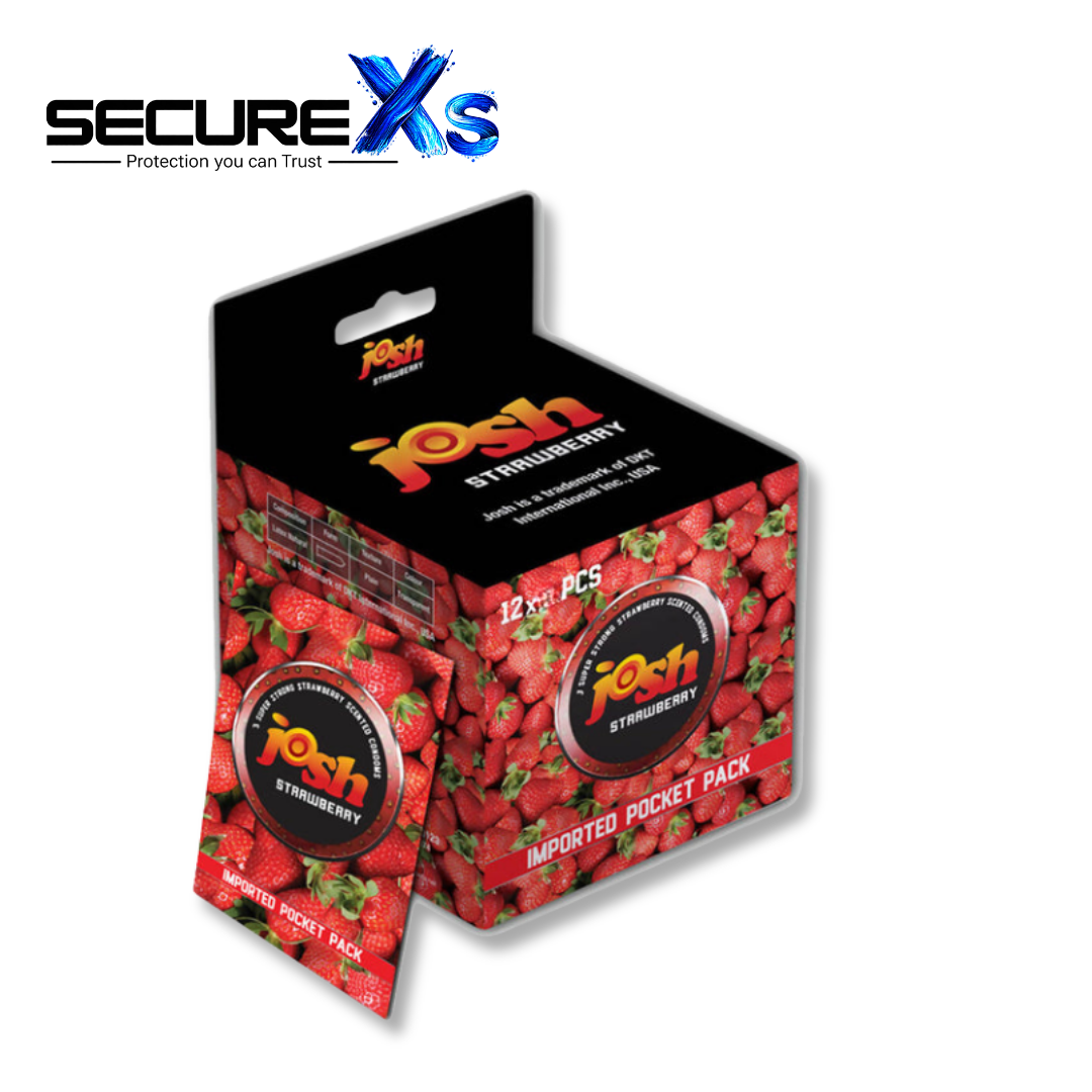 Josh Strawberry Condoms - 36 Condoms Pack
